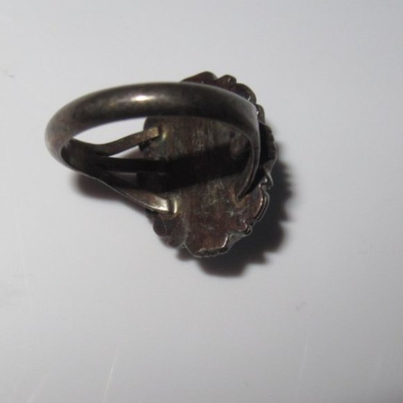 Vintage Native American Sterling Silver Green Malachite Ring 8 - Picture 12 of 12